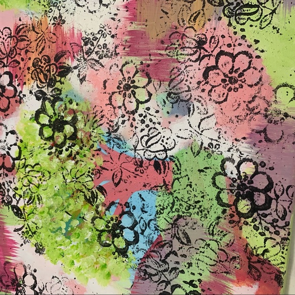 Abstract Floral Canvas Painting Original Acrylic - Picture 11 of 11